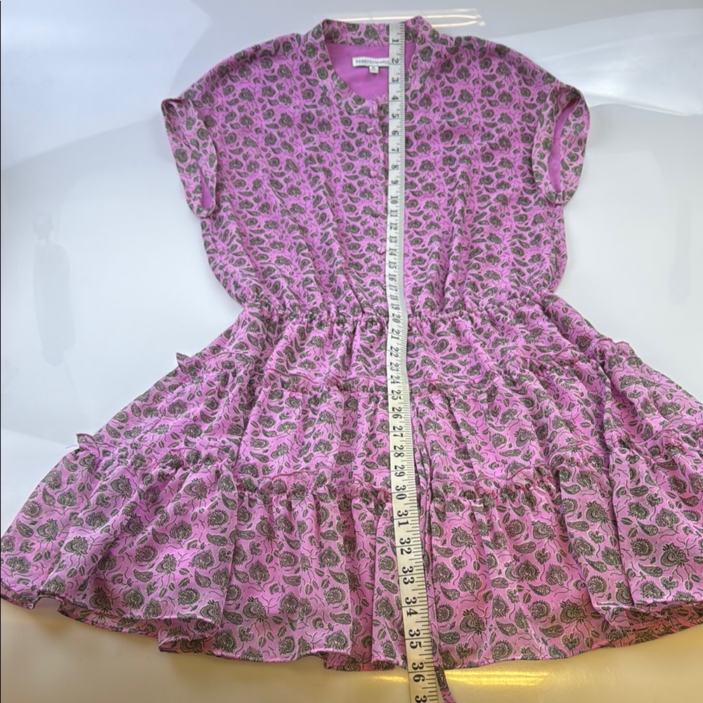 Rebecca Minkoff Pink and White Printed Tiered Sundress N279-23 - Picture 8 of 8